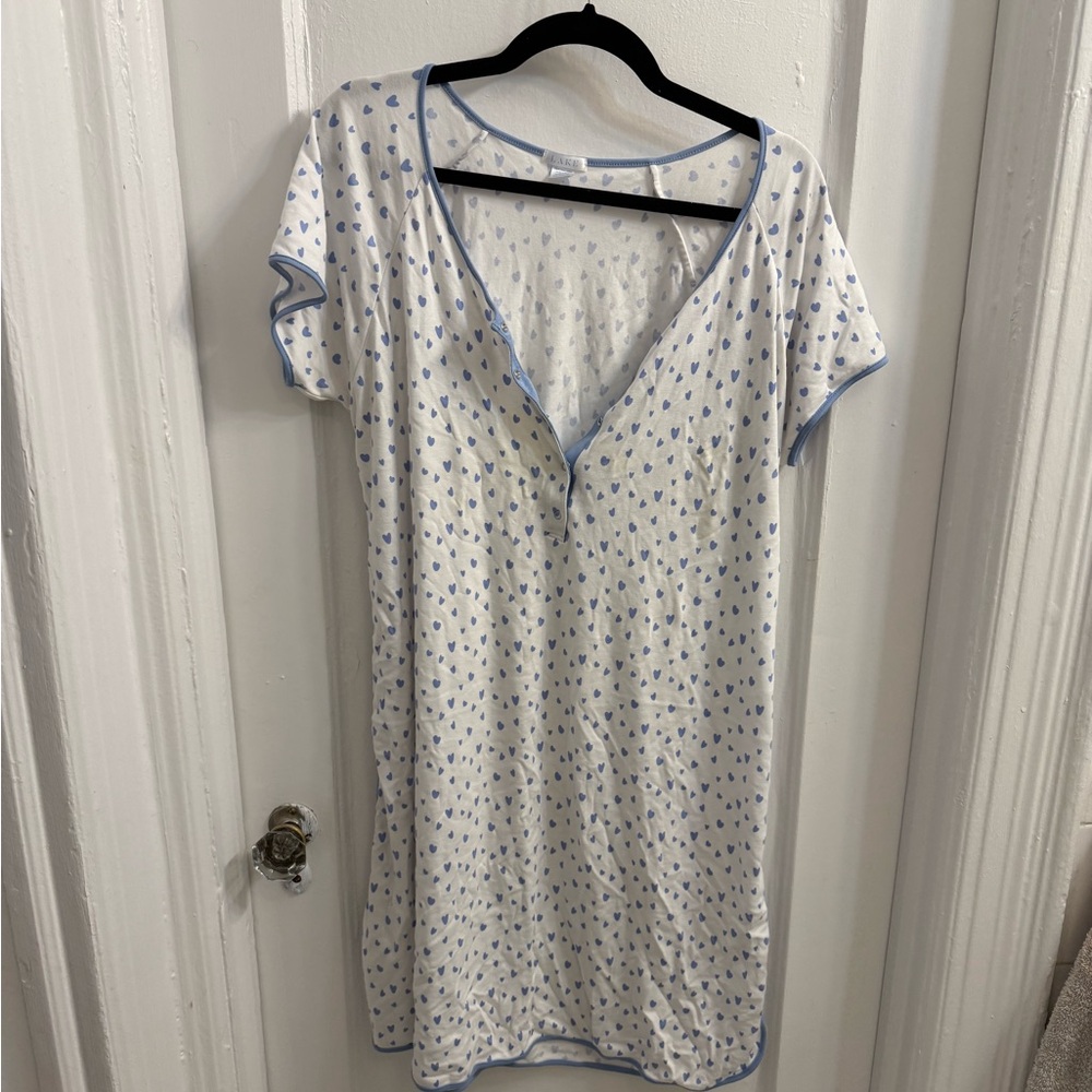 Blue Heart Print Women's Nightgown